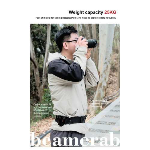 Поясная система крепления для камеры LENSGO LYNCA Single Camera Waist Holster with Locking Carabiner (bcamerab 50D) | от бренда LENSGO