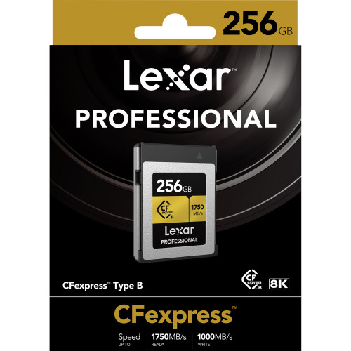 Карта пам'яті Lexar 256GB Professional CFexpress Type B Card GOLD Series (LCXEXPR256G-RNENG) | від бренду Lexar Professional