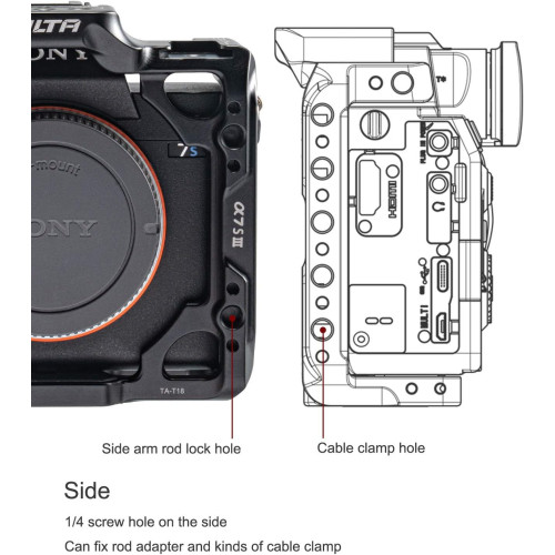 Клітка Tilta Half Camera Cage for Sony a7S III - Black (TA-T18-HCC-B) | Tilta