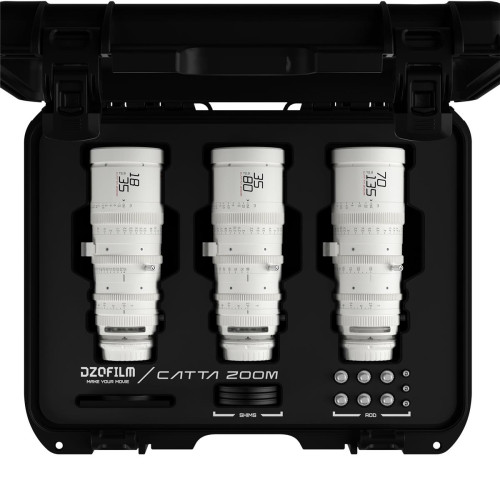 Комплект об'єктивів DZOFilm Catta FF 18-35/35-80/70-135mm T2.9 Cine 3-Lens Bundle (Sony E, White) (DZO-FFCatta2E3-WH) | від бренду DZOFilm