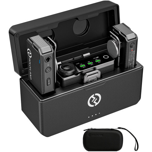 Радіосистема Hollyland LARK MAX Duo 2-Person Wireless Microphone System and Omnidirectional Lavalier Microphone Kit (2.4 GHz, Black) (LARK MAX Duo) | Hollyland