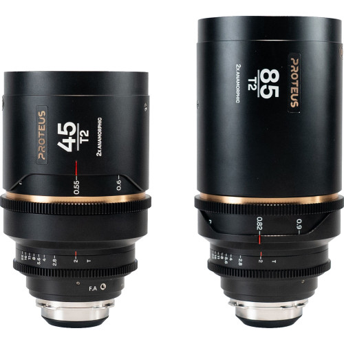 Комплект анаморфних об'єктивів Laowa Proteus 2X Anamorphic 2-Lens Bundle (45mm, 85mm) - Amber (Meters) - PL/EF (VE4585PLEFAM) | LAOWA