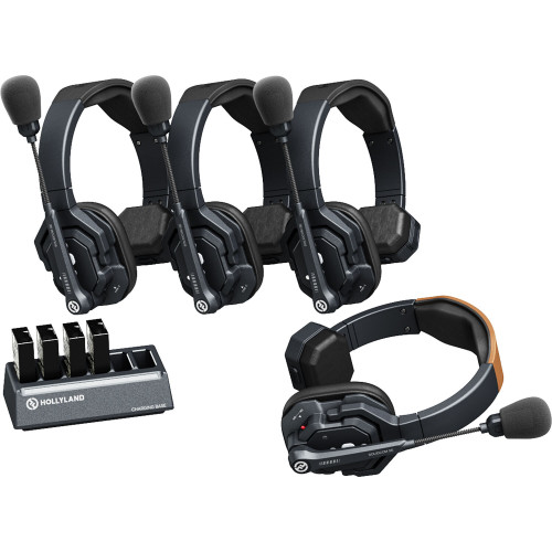 Интерком система Hollyland Solidcom SE Global 4S 4-Person Full-Duplex Single-Ear Noise-Canceling Headset Intercom System (2.4 GHz) (Solidcom SE-4S GV) | от бренда Hollyland