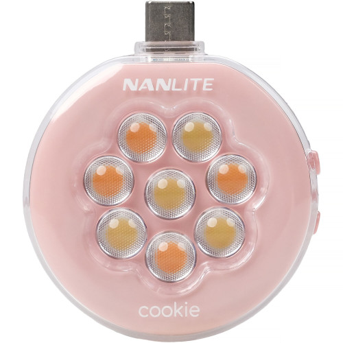 Портативная светодиодная панель Nanlite cookie USB-C Mini Round LED (Coral Pink) (COOKIE-CP) | Nanlite