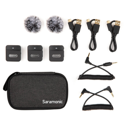 Компактна радіосистема Saramonic Blink 100 B2 2-Person Digital Camera-Mount Wireless Clip-On Microphone System with 3.5mm Connector (2.4 GHz) (Blink100 B2) | Saramonic