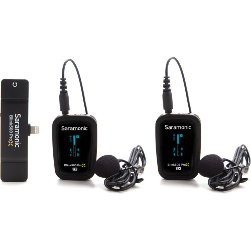 Компактна радіосистема Saramonic Blink 500 ProX B4 Two-Person Digital Wireless Lavalier Microphone System with Lightning Connector (2.4 GHz) (BLINK 500 ProX B4) | Saramonic