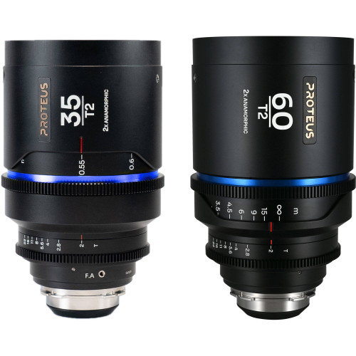 Комплект анаморфних об'єктивів Laowa Proteus 2X Anamorphic 2-Lens Bundle (35mm, 60mm) - Blue (Meters) - PL/EF (VE3560PLEFBM) | LAOWA