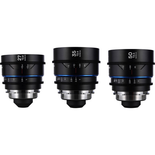 Комплект анаморфних об'єктивів Venus Optics Laowa Nanomorph S35 Anamorphic Prime 3-Lens Bundle (ARRI PL & Canon EF, Blue Flare)(VE273550PLEFB) | LAOWA