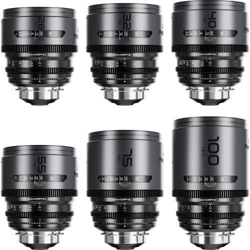 Комплект об'єктивів DZOFilm PAVO 2x Anamorphic 6-Lens Set (Blue Coating, PL/EF Mount) (DZO-PA6PLMB) | DZOFilm