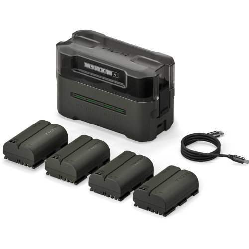 Зарядна станція з батареями Tilta LP-E6P Kit with 4 Batteries and Charging Station (TBC-E6P-B-GN) | Tilta