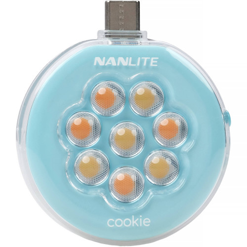 Портативная светодиодная панель Nanlite cookie USB-C Mini Round LED (Cyan Blue) (COOKIE-CB) | Nanlite