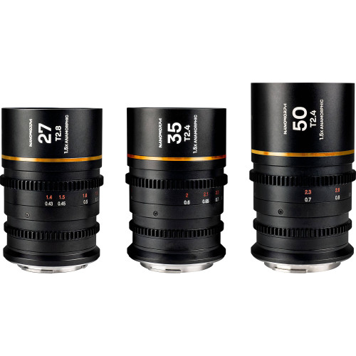 Комплект анаморфних об'єктивів Venus Optics Laowa Nanomorph 35mm T2.4 1.5x S35 Anamorphic Lens (Canon RF, Amber Flare)(VE273550RFA) | LAOWA
