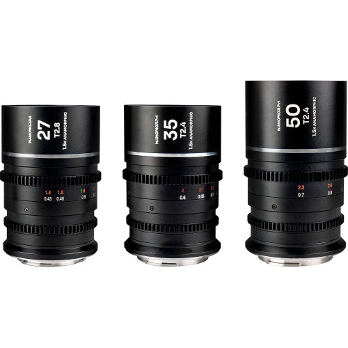 Комплект анаморфних об'єктивів Venus Optics Laowa Nanomorph S35 Anamorphic Prime 3-Lens Bundle (Canon RF, Silver Flare)(VE273550RFS) | LAOWA