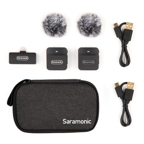 Компактна радіосистема Saramonic Blink 100 B4 2-Person Compact Digital Wireless Clip-On Microphone System with Lightning Connector (2.4 GHz) (Blink 100 B4) | Saramonic