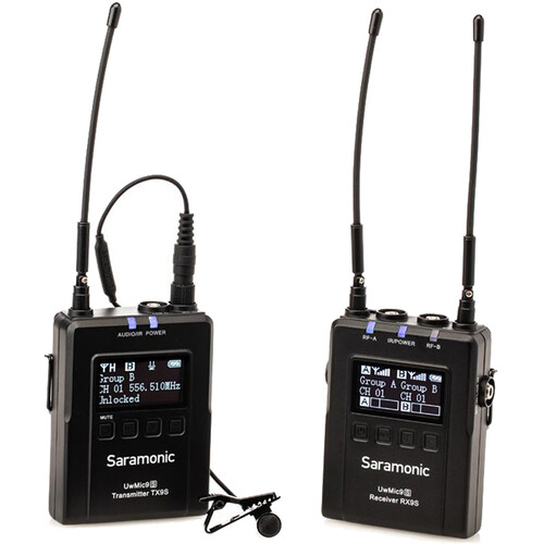 Компактна радіосистема Saramonic UWMIC9 KIT1 Camera-Mount Wireless Omni Lavalier Microphone System (514 to 596 MHz) (UWMIC9 Kit1) | Saramonic