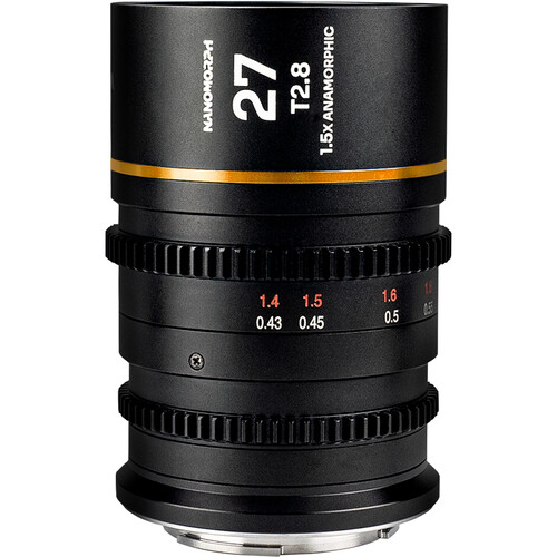 Анаморфний об'єктив Venus Optics Laowa Nanomorph 27mm T2.8 1.5x S35 Anamorphic Lens (Sony E, Amber Flare) (VE2728SEA) | LAOWA