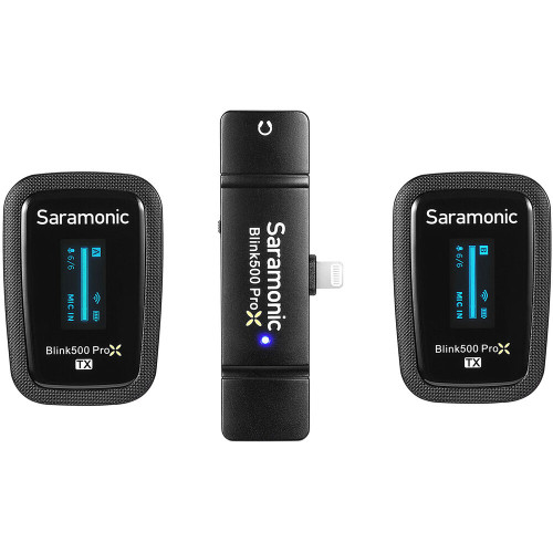 Компактна радіосистема Saramonic Blink 500 ProX B4 Two-Person Digital Wireless Lavalier Microphone System with Lightning Connector (2.4 GHz) (BLINK 500 ProX B4) | Saramonic