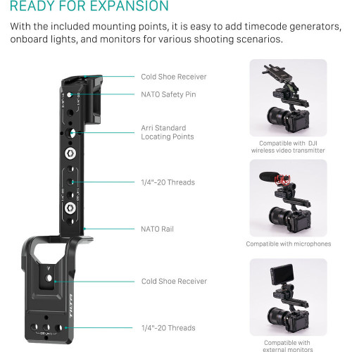 Додаток до верхньої ручки Tilta XLR Extension Bracket for Sony XLR-H1 Top Handle (Black) (TA-T13-XLR-B) | Tilta