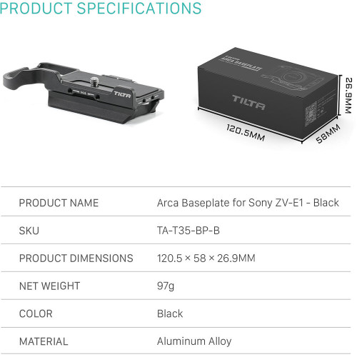 Майданчік Tilta Baseplate for Sony ZV-E1 (TA-T35-BP-B) | Tilta