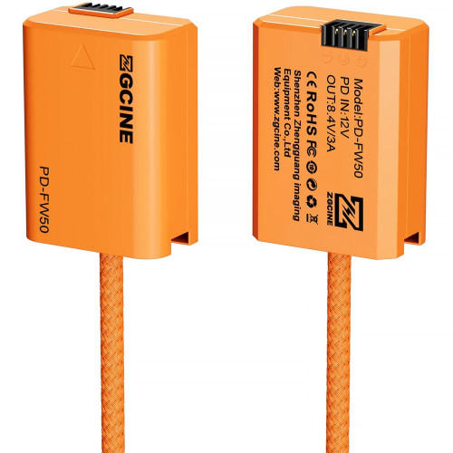 Фиктивная батарея ZGCINE USB-C PD to Sony NP-FW50 Braided Dummy Battery Cable ((60 сm)) (PD-FW50) | ZGCINE