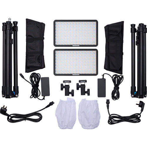 Портативна світлодіодна панель Aputure Amaran Pano 60c RGB COB Mobile Light Panel (2-Light Kit, Charcoal) (MP0101009B) | Aputure