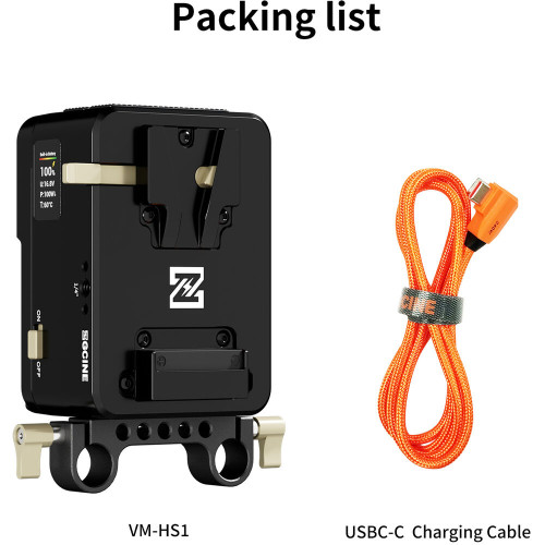 Батарейная площадка с встроенным акумулятором ZGCINE VM-HS1 Hot-Swap V-Mount Battery Plate (Black) (VM-HS1-B) | ZGCINE
