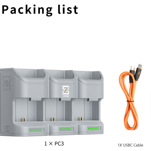 Зарядний пристрій ZGCINE PC3-LPE6 Travel Charging Case for LP-E6/N/NH/E6P Batteries (Gray) (PC3-LPE6) | ZGCINE