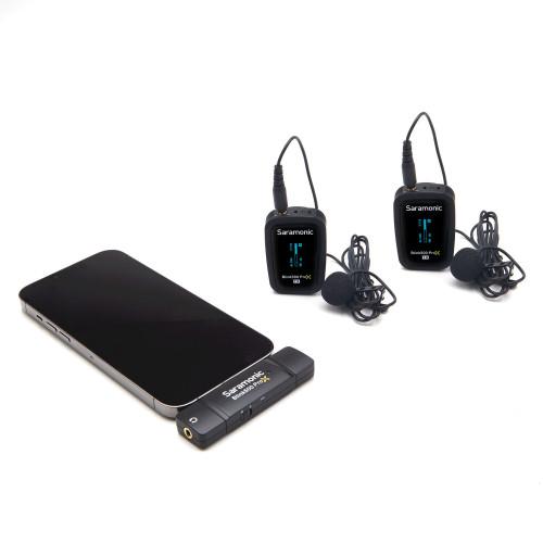 Компактна радіосистема Saramonic Blink 500 ProX B4 Two-Person Digital Wireless Lavalier Microphone System with Lightning Connector (2.4 GHz) (BLINK 500 ProX B4) | Saramonic