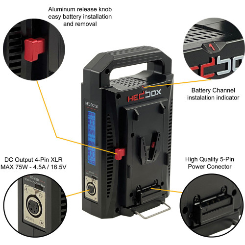 Зарядний пристрій Hedbox Dual Digital V-Mount Battery Charger with Power Bank Function (HED-DC-150V) | Hedbox