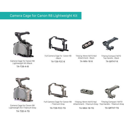Клітка Tilta Lightweight Camera Cage Kit for Canon R8 (Black) (TA-T28-A-B) | Tilta