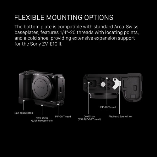 Площадка Tilta Arca-Type Bottom Plate for Sony ZV-E10 II (Black) (TA-T69-ABP-B) | Tilta