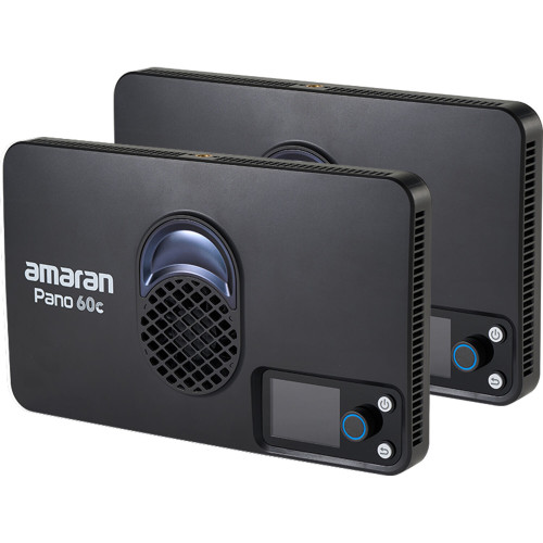 Портативна світлодіодна панель Aputure Amaran Pano 60c RGB COB Mobile Light Panel (2-Light Kit, Charcoal) (MP0101009B) | Aputure