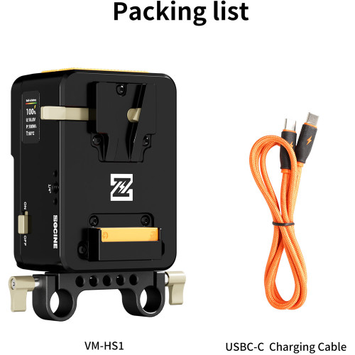 Батарейна площадка ZGCINE VM-HS1 Hot-Swap V-Mount Battery Plate (Orange) (VM-HS1-O) | ZGCINE