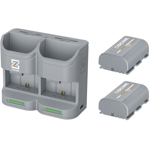 Зарядное устройство ZGCINE Travel Charging Case Kit with 2 LP-E6P Batteries (2600mAh, Gray) (PC2-LPE6P Kit2) | ZGCINE