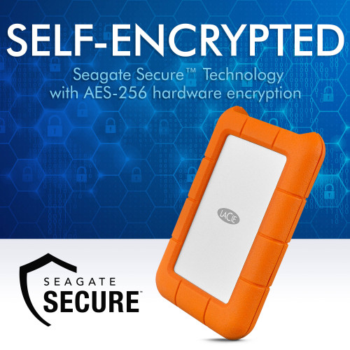 Портативний зовнішній накопичувач LaCie 2TB USB 3.1 Gen 1 Type-C Rugged Secure Portable Hard Drive (STFR2000403) | від бренду LaCie