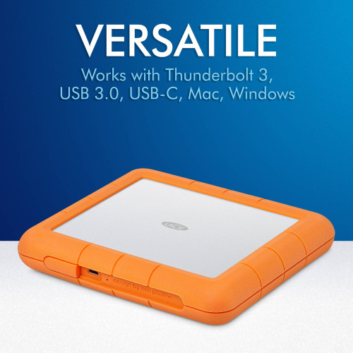 Портативний зовнішній накопичувач LaCie 8TB Rugged RAID Shuttle USB 3.1 Gen 2 Type-C External Hard Drive (STHT8000800) | від бренду LaCie