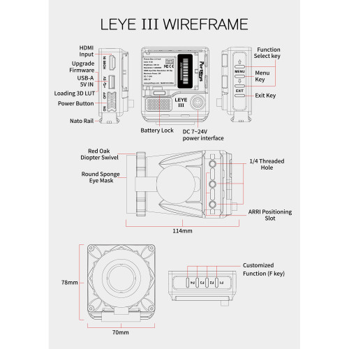 Электронный видоискатель Portkeys LEYE III 4K HDMI 2.4' LCD Electronic Viewfinder (LEYE-III) | от бренда PortKeys