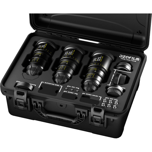 Комплект об'єктивів DZOFilm Pictor T2.8 Super35 Zoom 3-Lens Kit (PL & EF Mount, Black) (DZO-7220001B/2B/4B-Kit) | DZOFilm