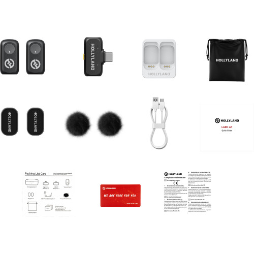 Радиосистема Hollyland LARK A1 Mini Duo 2-Person Wireless Microphone System with USB-C Connector for Mobile Devices (Space Gray, 2.4 GHz) (LARK A1 Mini Duo USB-C) | Hollyland