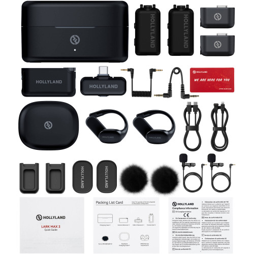 Радиосистема Hollyland LARK MAX 2 Ultimate Combo 2-Person Wireless Microphone System for Cameras and Mobile Devices (Space Gray, 2.4 GHz) (LARK MAX 2 Ultimate Combo) | от бренда Hollyland