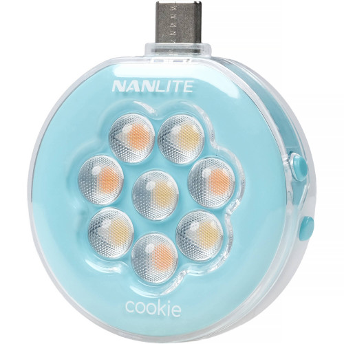 Портативная светодиодная панель Nanlite cookie USB-C Mini Round LED (Cyan Blue) (COOKIE-CB) | Nanlite