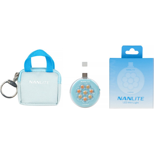 Портативная светодиодная панель Nanlite cookie USB-C Mini Round LED (Cyan Blue) (COOKIE-CB) | Nanlite