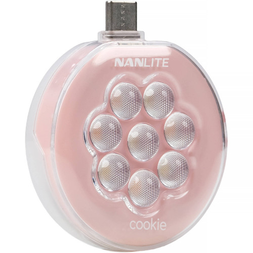 Портативная светодиодная панель Nanlite cookie USB-C Mini Round LED (Coral Pink) (COOKIE-CP) | Nanlite