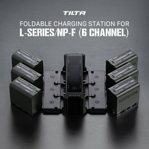Зарядна станція на 6 слотів Tilta Foldable 6-Bay Charging Station for L-Series/NP-F Batteries (TBC-NPF-B) | від бренду Tilta