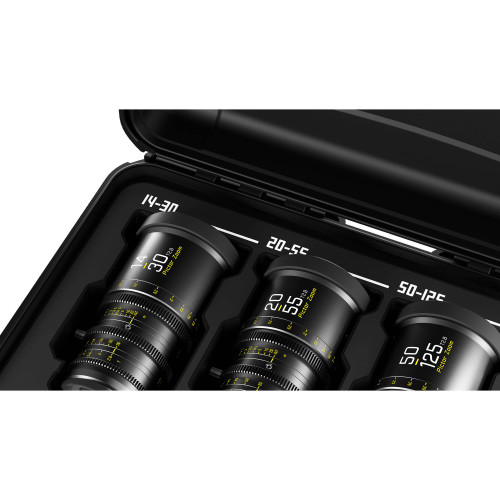Комплект об'єктивів DZOFilm Pictor Zoom 3-lens kit Black (14-30/20-55/50-125, T2.8) in Safety Case (DZO-7220001B/2B/3B-Kit) | DZOFilm