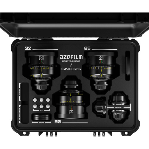 Комплект об'єктивів DZOFilm 32, 65, 90mm T2.8 Gnosis Macro Prime 3-Lens Kit (LPL with PL & EF Mounts) (DZO-G28K3LPLM) | від бренду DZOFilm