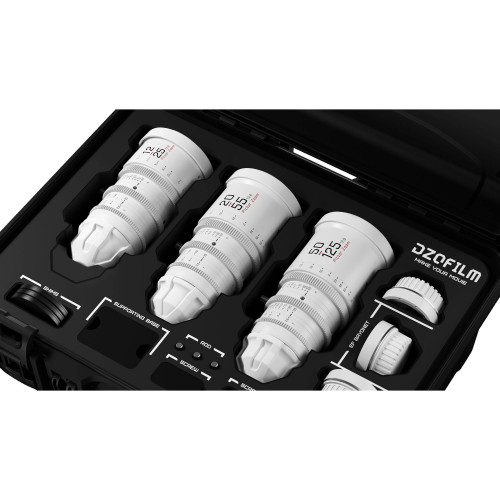Комплект об'єктивів DZOFilm Pictor T2.8 Super35 Zoom 3-Lens Kit (PL & EF Mount, White) (DZO-7220001W/2W/4W-Kit) | DZOFilm