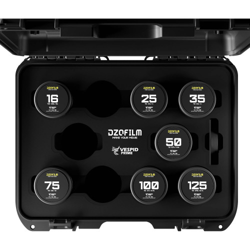 Комплект об'єктивів DZOFilm Vespid Prime 7-lens Kit PL/EF mount (16mm T2.8+25/35/50/75/100/125mm T2.1) in hard case (DZO-VP7V2PL) | DZOFilm