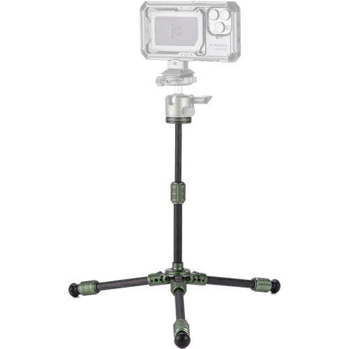 Штатив (комплект) Tilta Tabletop Ball Head with 1-Stage Carbon Fiber Tripod Legs (3KG) Extendable Edition - Forest Green (TT-BT03E-FB-FG) | Tilta
