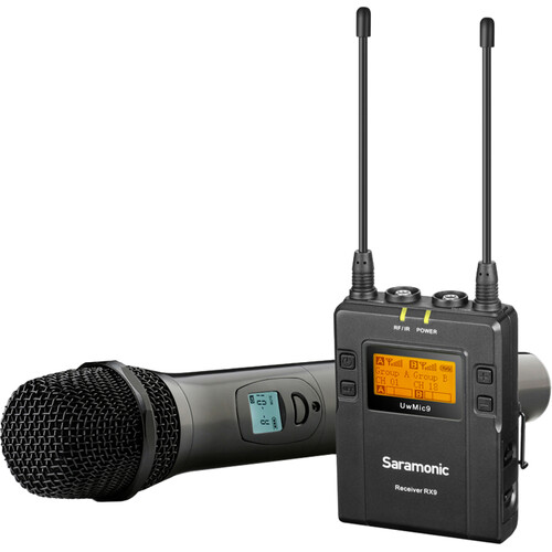 Компактна радіосистема Saramonic UwMic9 Camera-Mount Wireless Cardioid Handheld Microphone System (514 to 596 MHz) (UWMIC9 HU9+RX9) | Saramonic